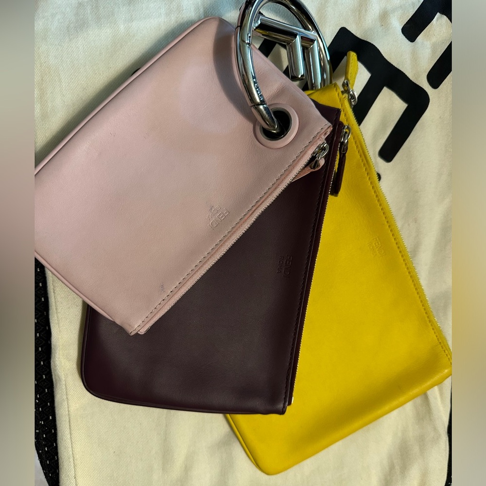 Fendi Multicolored Triple Pouches/clutch
